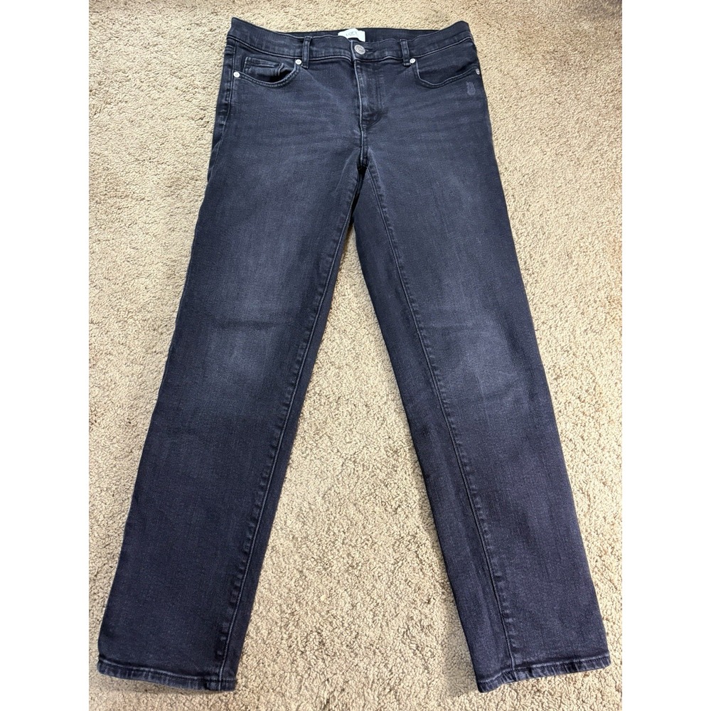 Loft Outlet Jeans Women 4‎ Boyfriend Straight Leg Hi-Rise Black Denim